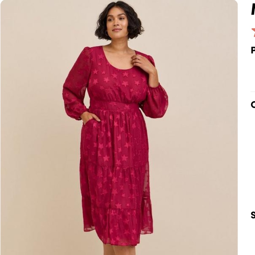 NWT Torrid Chiffon Tiered Star Dress